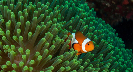 Clownfish in Sea Anemone - Underwater Photography