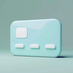Minimalist teal credit card representation for financial transactions and banking
