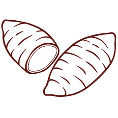 brown outline potato illustration