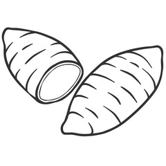 black outline potato illustration