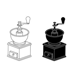 Coffee grinder icon outline and solid design isolated on white