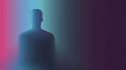 Conceptual art portrait showing lost sense of self and silent alienation.