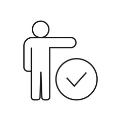 icons. icons of a finished work. finished work. done. a black and white icon with lines. different shapes with a completed task. a completed task.