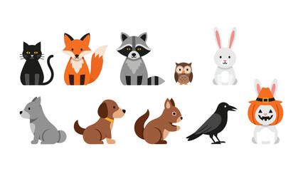 Fototapeta premium Cartoon animal: A cheerful collection of cartoon animals in vibrant colors and unique styles. perfect for educational projects.