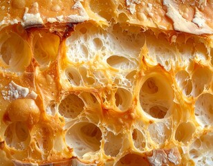 Close-up of bread's interior texture