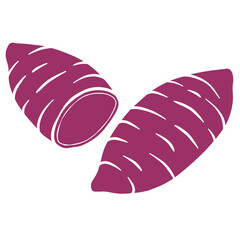 purple silhouette potato illustration