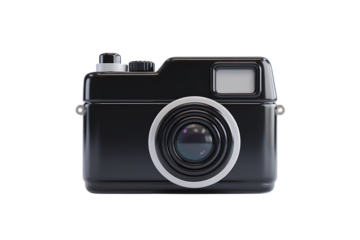 Classic Black Camera Captures Memories with Vintage Charm and Elegant Design Details 