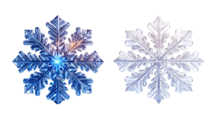 Premium Frozen Snowflake Collection with Detailed Patterns, isolated on transparent background