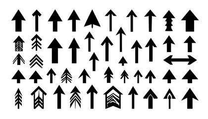 Collection of various upward pointing arrows