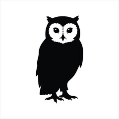 Charming silhouette owl icon symbolizing wisdom night nocturnal bird of prey