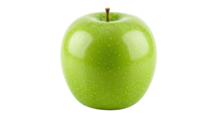 Fresh Granny Smith apple isolated on transparent background, green fruit rich in vitamins for healthy eating and cooking PNG