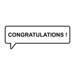 congratulations text bubble talk icon vector