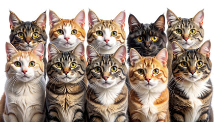  Cat Faces Collection Transparent PNG