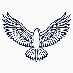 Obraz premium Bird in flight wings logo isolated on white background