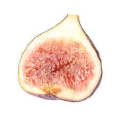 Piece of ripe fig isolated on white