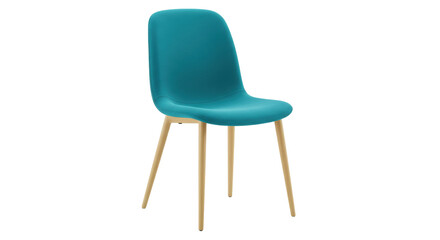 Modern turquoise chair isolated on a clean backdrop, stylish furniture for contemporary interior design