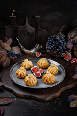 Fried Khinkali – Golden Georgian Dumplings.Traditional Georgian Bread. Traditional Georgian cuisine styled with authentic atmosphere.