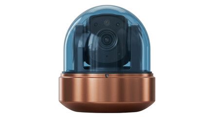 Modern security camera isolated on transparent background, surveillance technology for home safety and monitoring PNG
