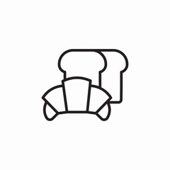 bakery croissant bread icon sign vector