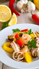 Mediterranean Seafood Salad Colorful
