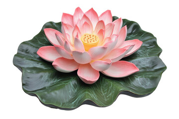 Pink lotus flower isolated on transparent background. Beautiful pink lotus flower isolated on white background.