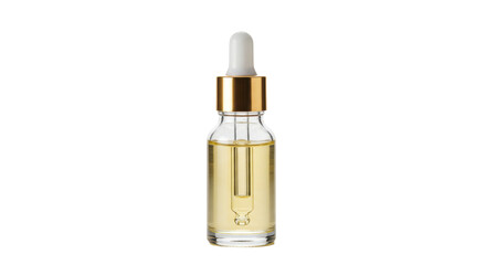 Naklejka premium Glass bottle with dropper isolated on white, cosmetic serum or essential oil for skincare and aromatherapy use