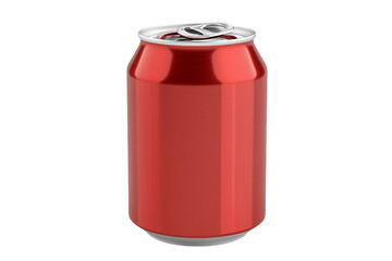 Fizzy can of soda with open tab isolated on transparent background