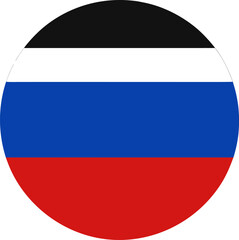  russia round flag with white blue red horizontal stripes