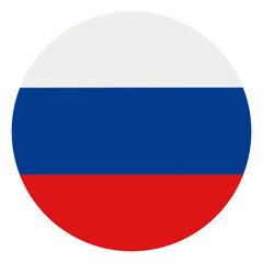  russia round flag with white blue red horizontal stripes