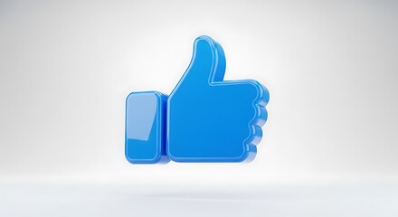 Blue Thumbs Up Icon.