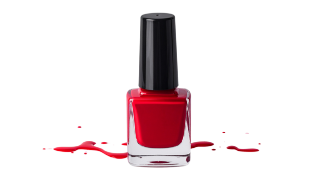 red nail polish isolated on transparent background - Powered by Adobe