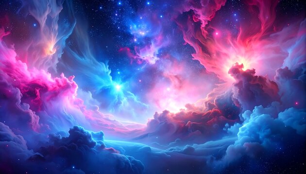 Colorful nebulae in deep space