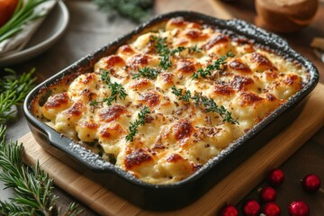 Baked potatoes seasoned with parmesan and parsley.