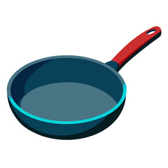 Modern cooking pan illustration, perfect for culinary designs, kitchenware ads, and food blog graphics, adding a touch of simple elegance to any cooking-themed project