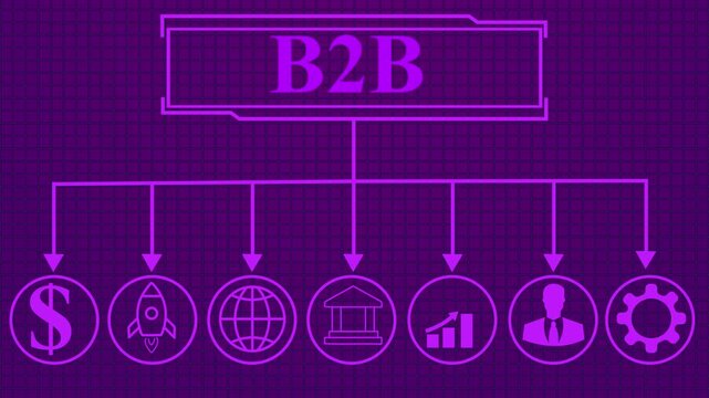 Technology, B2B Business company commerce technology marketing concept, business insights from large data sets 4K..