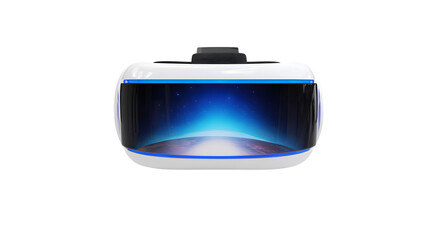 Virtual reality headset front view on transparent png background