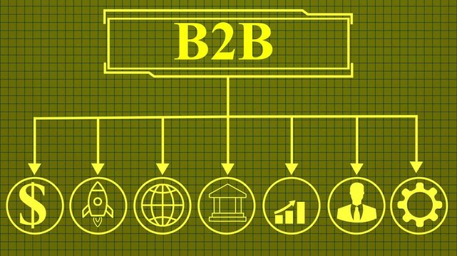Technology, B2B Business company commerce technology marketing concept, business insights from large data sets 4K..