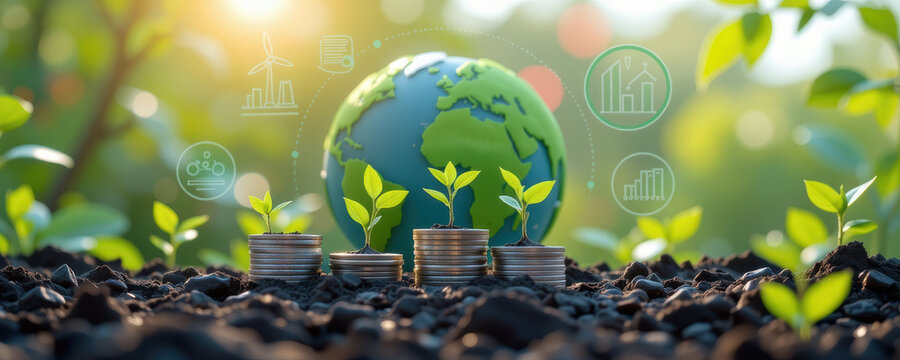 Business corporate development growth background industry sustainability finance Sustainable business corporate development