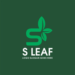 S leaf logo icon vector image