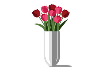 Beautiful Bouquet of Tulips in a Vase.