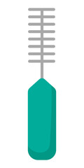 Interdental brush, braces care. Dental instruments. Teeth and gums health care.
