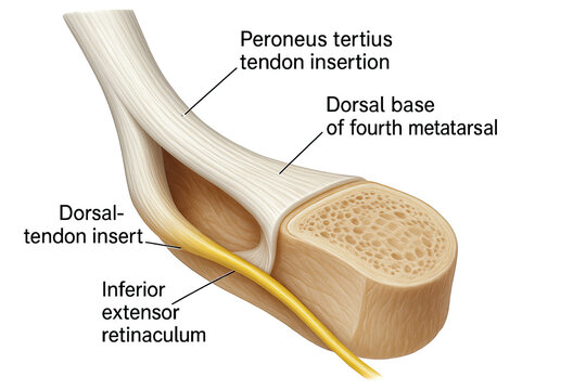 Peroneus Tertius Tendon Insertion Anatomy Illustration