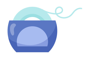 Dental floss. Oral and dental health care. Flat style element.