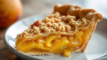Sweet and delicious fresh baked dessert apple pie with almonds, cinnamon, and caramel
