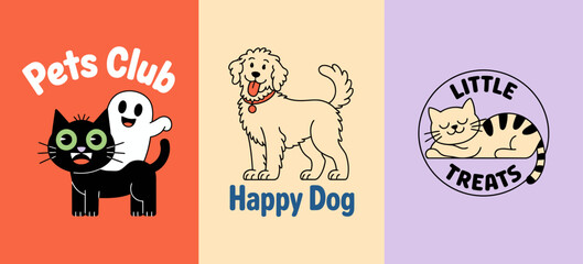 A soothing design featuring a cozy cat illustration, representing comfort and warmth, perfect for branding products related to pets or relaxation themes.