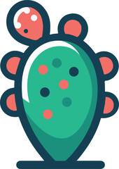 Prickly pear logo icon vector white background .