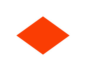 Rhombus Shape Symbol Orange Graphic Design Element Vector Illustration