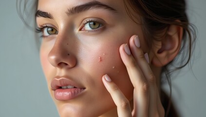 Close Up Portrait of Woman with Facial Skin Condition