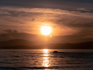 Sunset along the Pacific Ocean in Vancouver