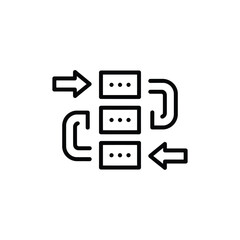 Data flow diagram with arrows and boxes